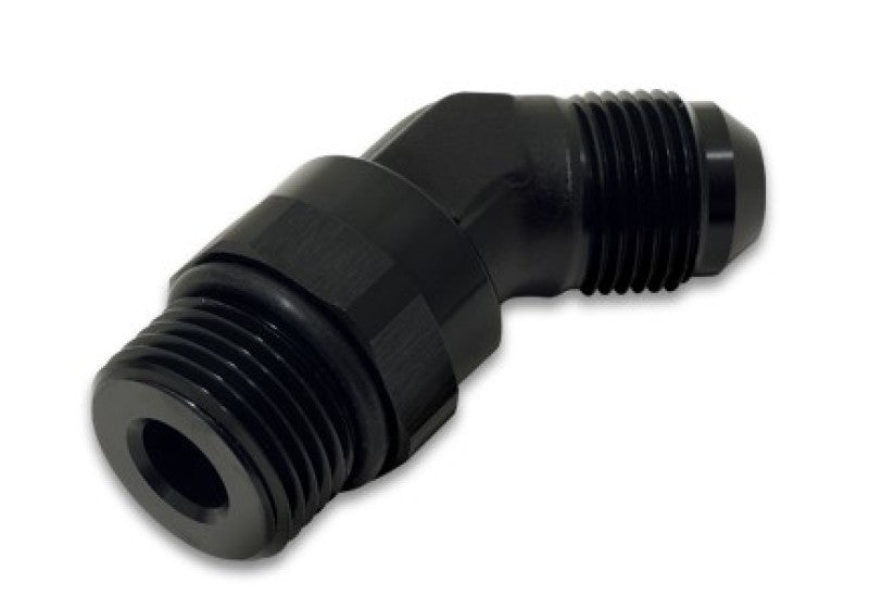 Vibrante -10AN Macho para Macho -10AN Corte Reto Adaptador de 45 Graus - Preto Anodizado