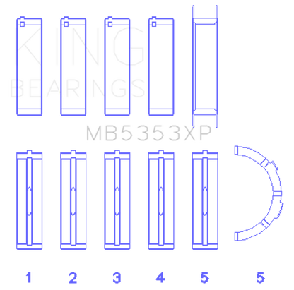 King Engine Bearings Ford 281 4.6L SOHC 16V (Size .026) Crankshaft Main Bearings (Set of 5)