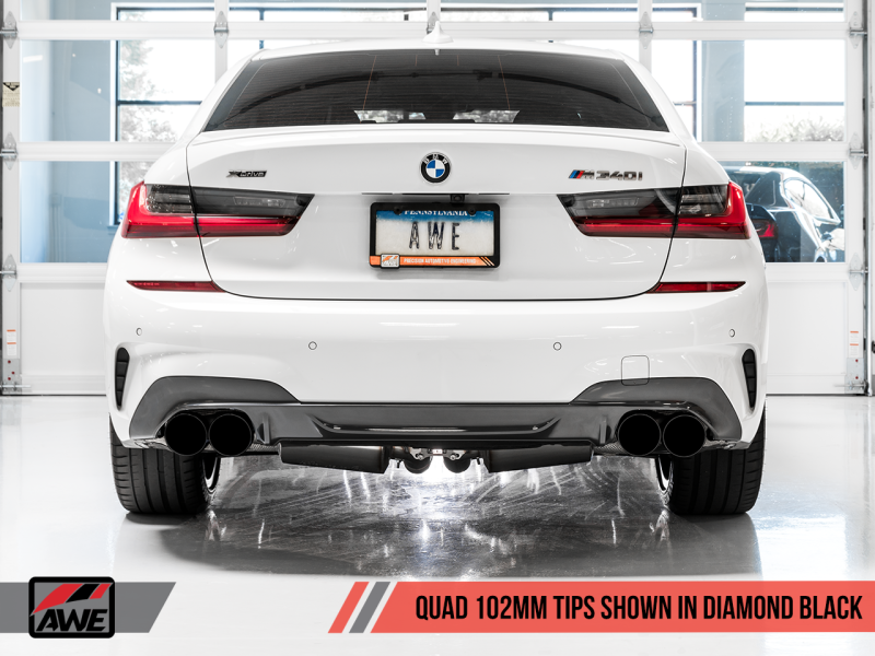 Escape AWE Tuning 2019+ BMW M340i (G20) Track Edition - Quad Diamond Black Tips