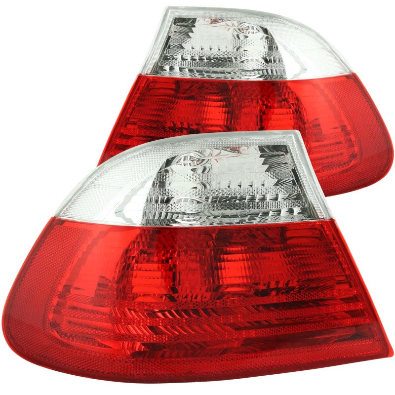 ANZO 2000-2003 BMW Série 3 E46 Lanternas traseiras vermelho/transparente