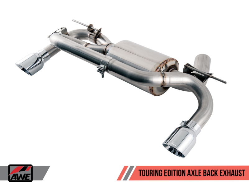 AWE Tuning BMW F3X 340i Touring Edition Axle-Back Exhaust - Chrome Silver Tips (102mm)