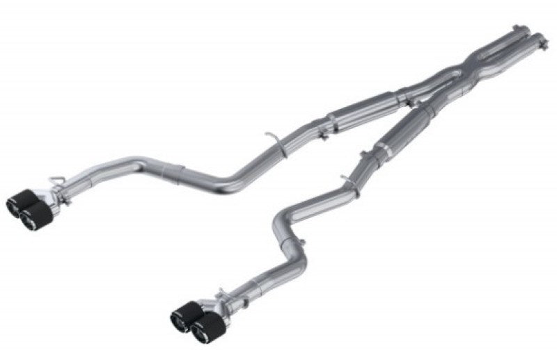 MBRP 15-16 Dodge Challenger RT 5.7L T304 SS 3 pol. Traseiro duplo Cat-back CF Quad Tips - Street