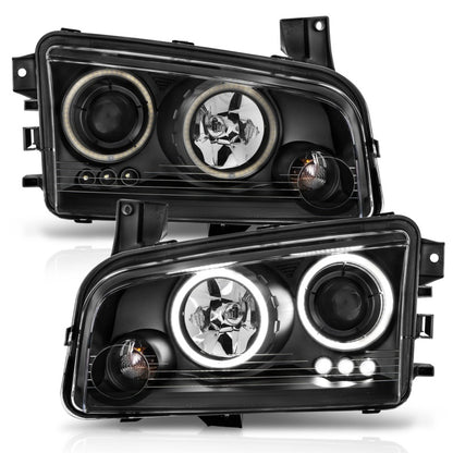 ANZO 2006-2010 Dodge Charger Proyector Faros delanteros con Halo Chrome (CCFL)