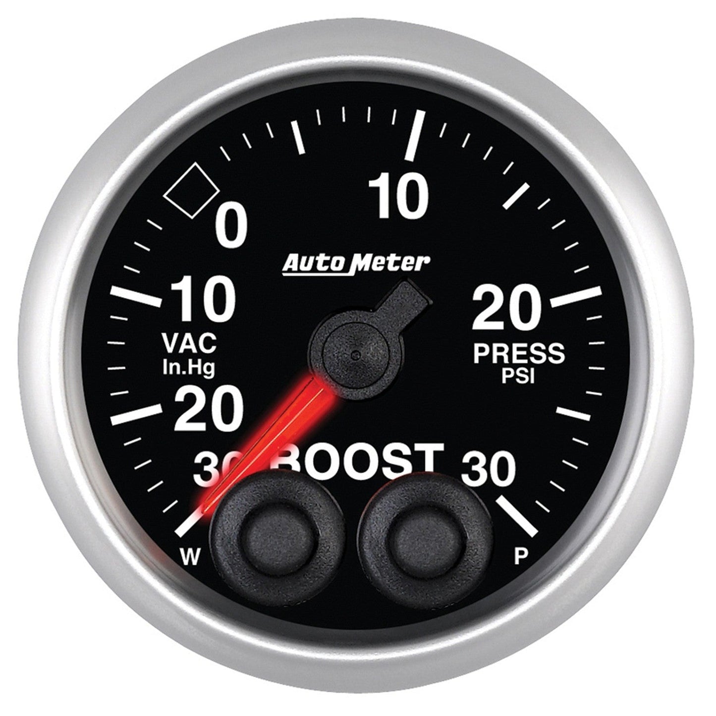 AutoMeter - 2-1/16" BOOST/VACUUM, 30 IN HG/30 PSI, MOTOR DE PASSO, ELITE (5677)