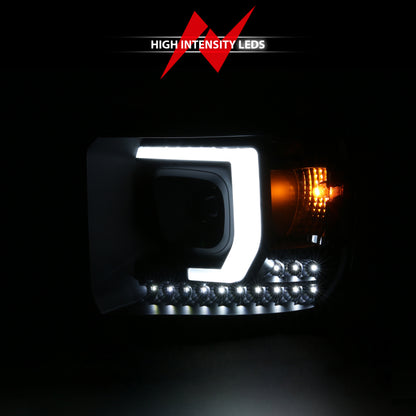 ANZO 2014-2015 Gmc Sierra 1500HD projetor estilo prancha farol preto com drl