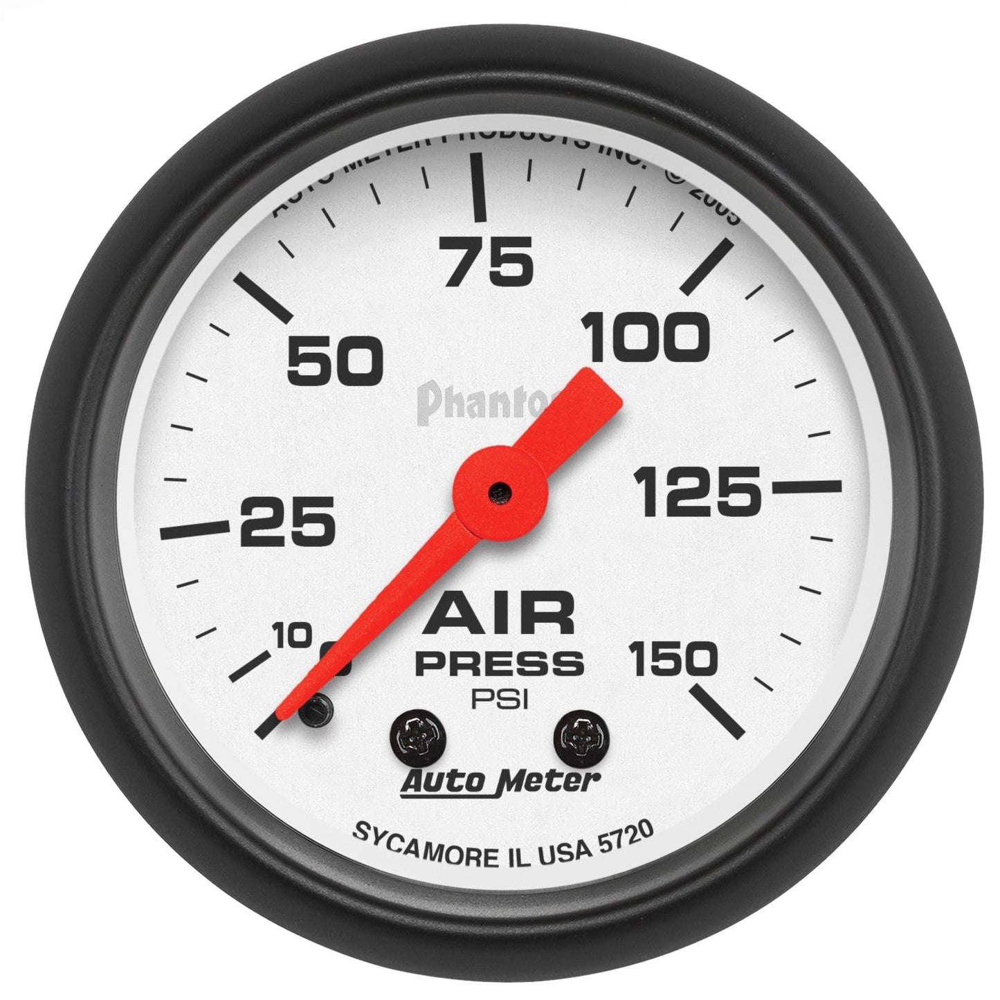 AutoMeter - 2-1/16" AIR PRESSURE, 0-150 PSI, MECHANICAL, PHANTOM (5720)