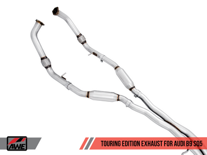 AWE Tuning Audi B9 SQ5 Resonated Touring Edition Cat-Back Exhaust - Sem dicas (Turn Downs)