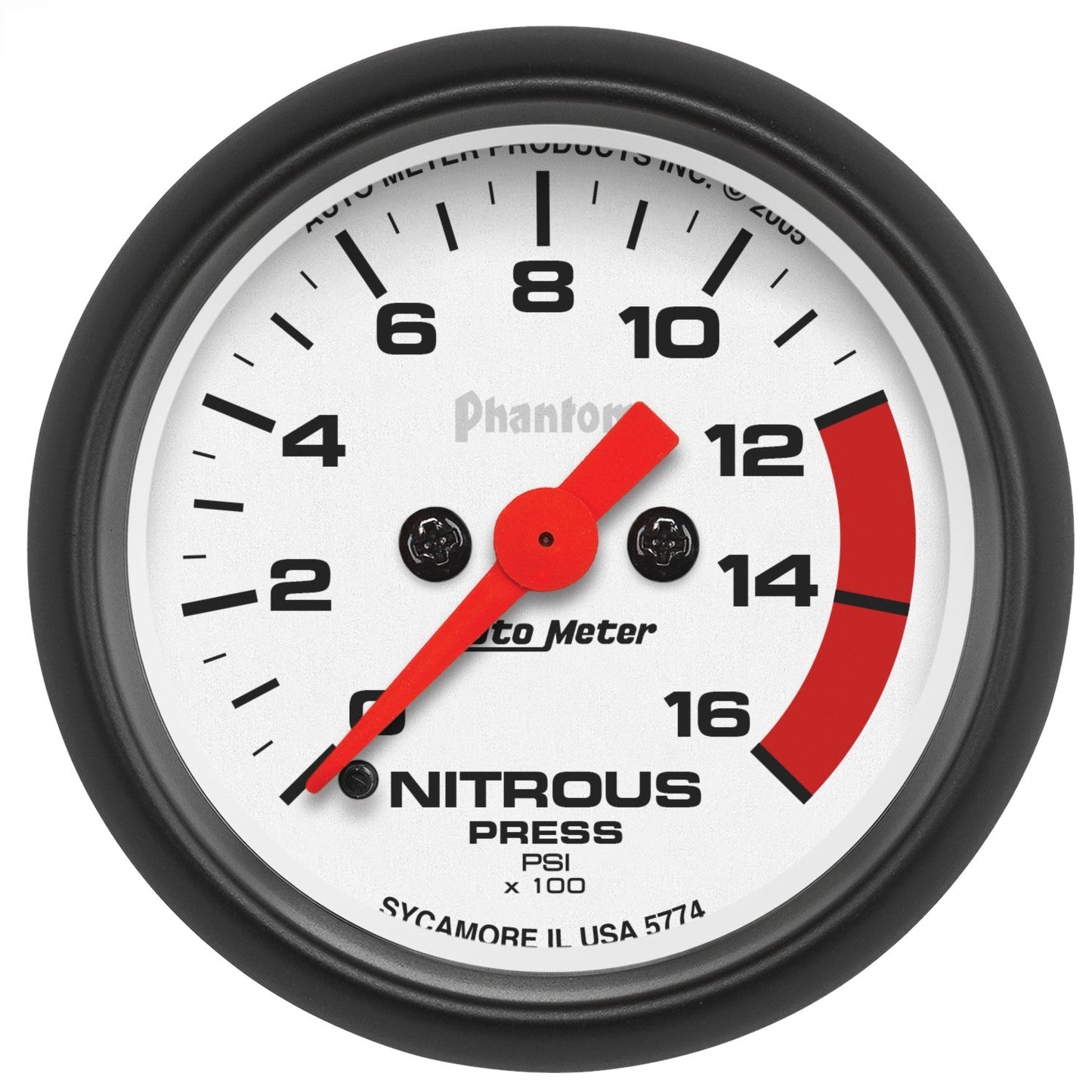 AutoMeter - 2-1/16" NITROUS PRESSURE, 0-1600 PSI, STEPPER MOTOR, PHANTOM ( 5774)