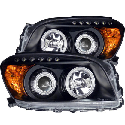 ANZO 2006-2008 Toyota Rav4 Projetor Faróis com Halo Preto