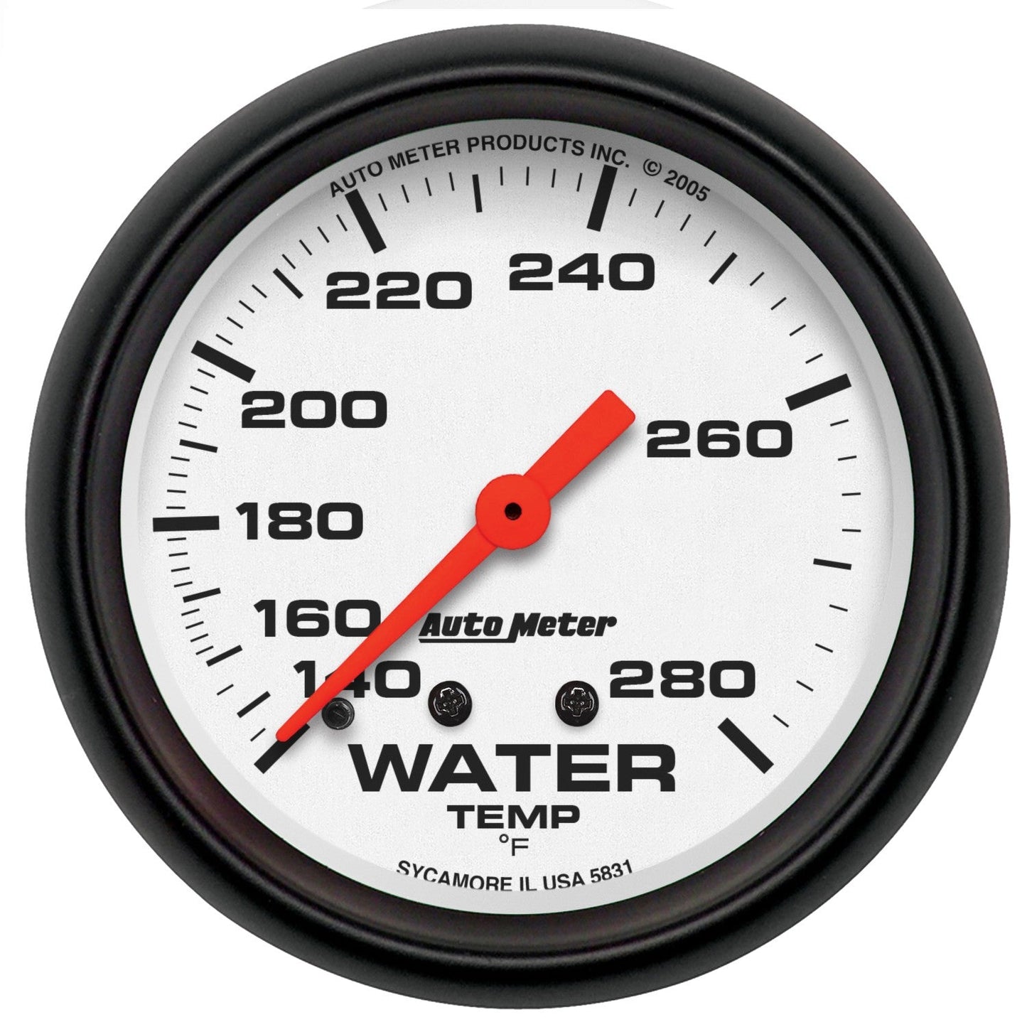 AutoMeter - 2-5/8" WATER TEMPERATURE, 140-280 °F, 6 FT., MECHANICAL, PHANTOM (5831)