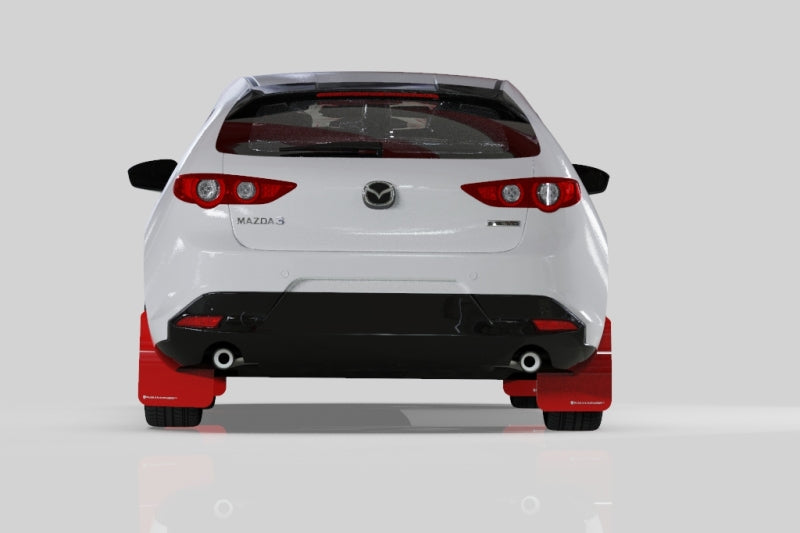 Rally Armor 19-25 Mazda3 Hatchback White UR Mud Flap w/Black Logo