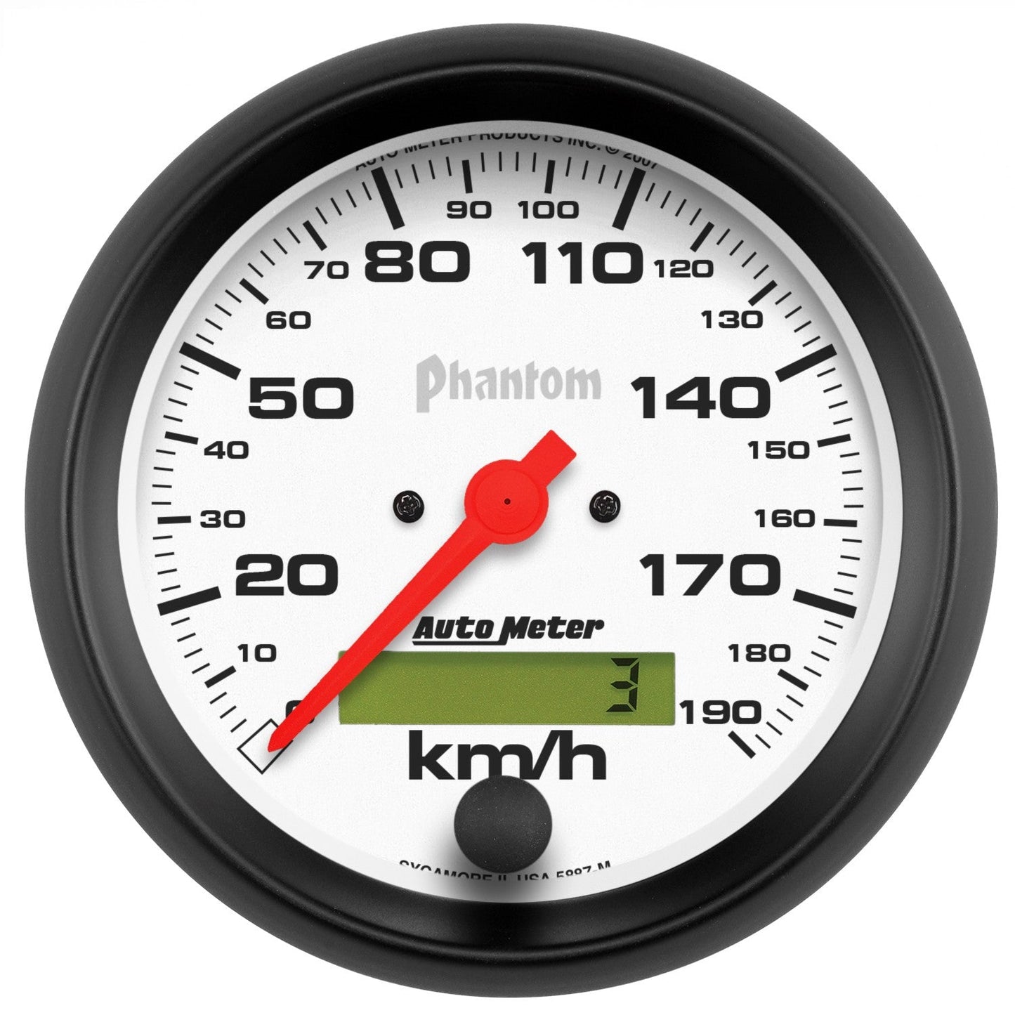 AutoMeter - VELOCÍMETRO DE 3-3/8", 0-190 KM/H, ELÉCTRICO, FANTASMA (5887-M)