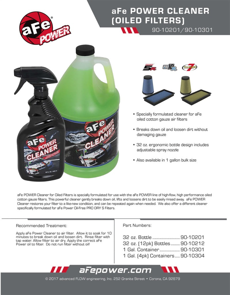 Filtro de ar AFE MagnumFLOW Pro 5R Limpador potente Frasco de spray de 32 onças