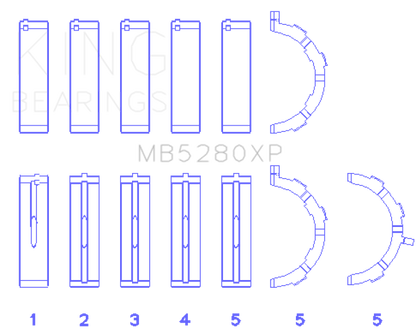 King Engine Bearings Ford Prod. V8 4.6L/5.4L (Size STDX) Performance Main Bearing Set