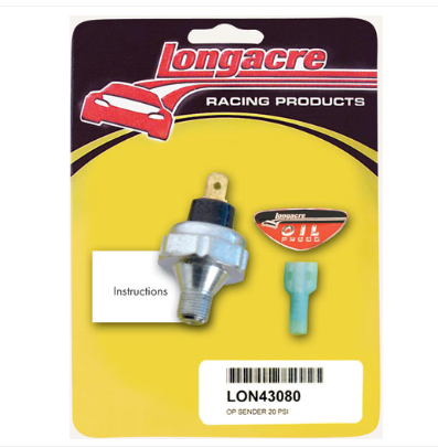 Longacre Racing - Sensor de pressão de óleo 20 PSI (43080)