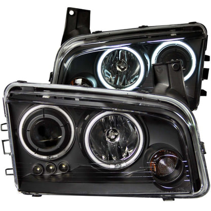 ANZO 2006-2010 Dodge Charger Proyector Faros delanteros con Halo Chrome (CCFL)