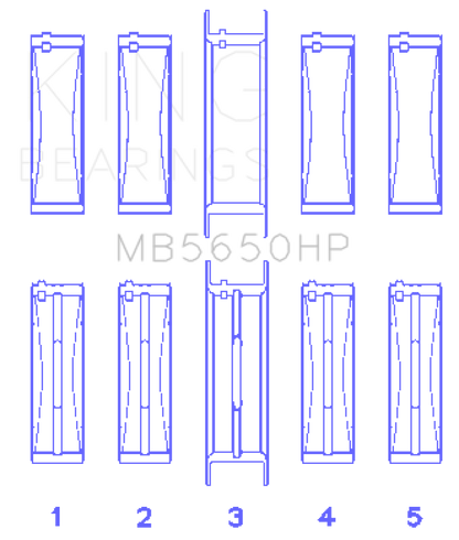 King Engine Bearings Ford 370/429/460 16V OHV (Standard Size) Crankshaft Main Bearing Set