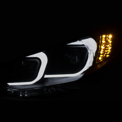ANZO 2014-2015 Mazda 6 Faróis projetores com design estilo prancha preto