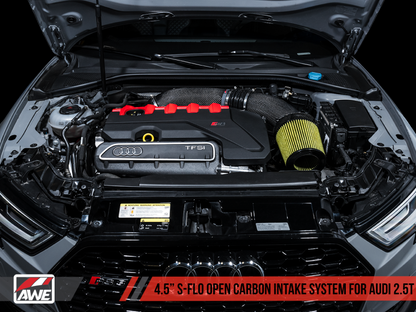 AWE Tuning Audi RS3 / TT RS S-FLO Entrada aberta de fibra de carbono