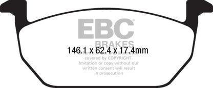 EBC 2018 Audi TT RS Quattro Yellowstuff Rear Brake Pads