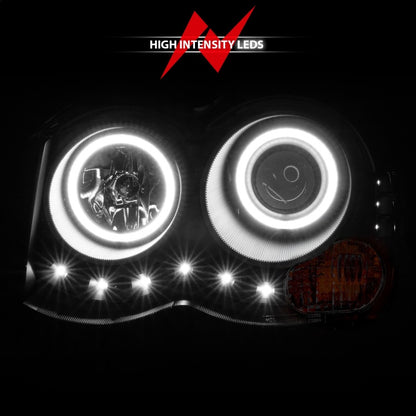 ANZO 2008-2010 Jeep Grand Cherokee Projetor Faróis c/ Halo Black (CCFL)