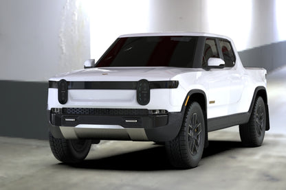 Rally Armor 22-25 Rivian R1T Black UR Mud Flap w/Tangerine Scream Logo