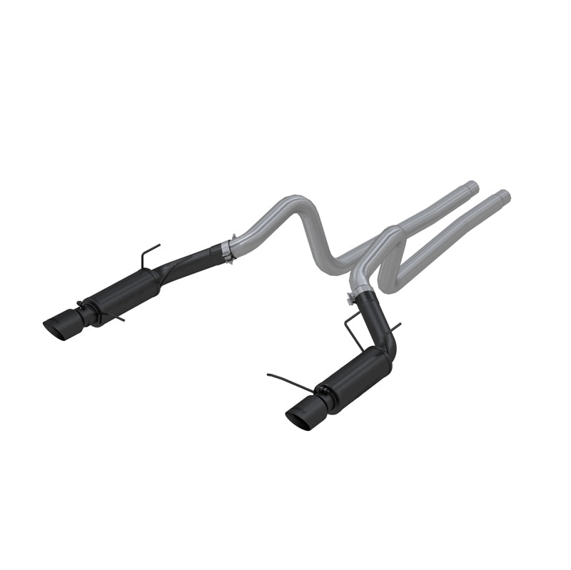 MBRP 11-14 Ford Mustang GT 5.0L 3in Cat Back Dual Split Rear Race Version 4in Tips - Negro