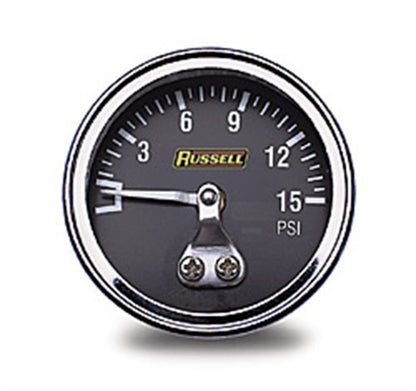 Indicador de presión de combustible Russell Performance de 15 psi (sin líquido)
