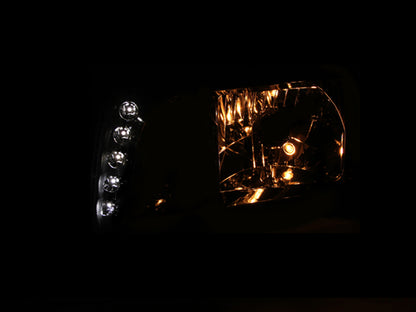 ANZO 2007-2014 Chevy TahOE farol de cristal cromo âmbar (OE)