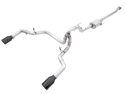 Escape traseiro duplo AWE 0FG 21+ Ford F150 Cat-Back de 5 pol. Pontas Diamond Black
