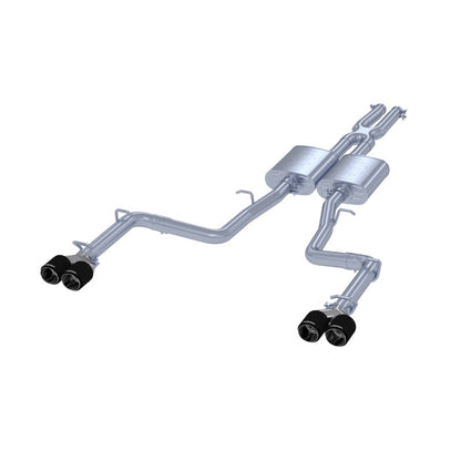 MBRP 2015+ Dodge Challenger 3.6L SS 2.5in Quad Tip Dividido Saída Traseira com Pontas de Fibra de Carbono - T304