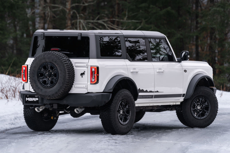 MBRP 21-22 Ford Bronco 2.3/2.7L EcoBoost 2/4-Dr 3in Catback Dual Split Saída Traseira Aço Aluminizado