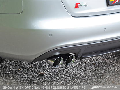 Escape AWE Tuning Audi B8 / B8.5 S4 3.0T Touring Edition - Ponteiras cromadas prateadas (90 mm)