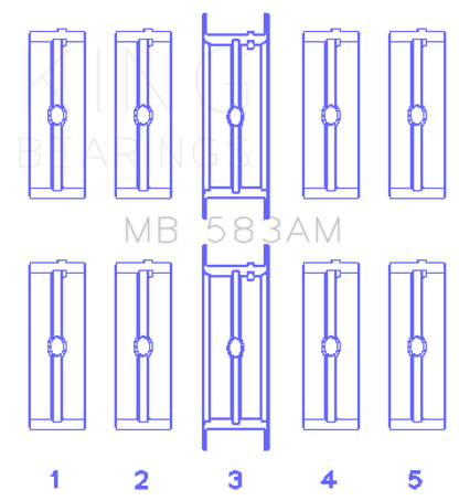 King Engine Bearings Ford 239/256/272/292 (Size .020) Crankshaft Main Bearing Set