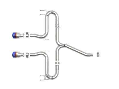 aFe Takeda 2-1/2in 304 SS Axle-Back Exhaust com Blue Flame Tips 17-20 Honda Civic Sport L4-1.5L (t)