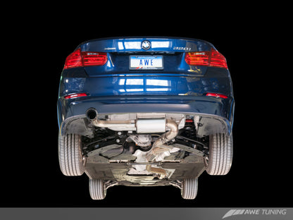 AWE Tuning BMW F30 320i Touring Escape c/Performance Mid Pipe - Diamond Black Tip (90mm)