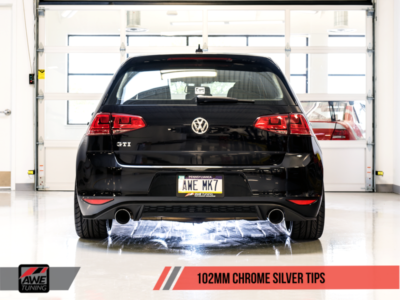 Escape AWE Tuning VW MK7 GTI Track Edition - Pontas cromadas prateadas