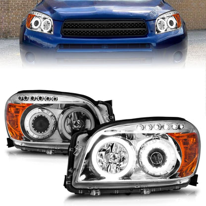 ANZO 2006-2008 Toyota Rav4 Projetor Faróis com Halo Chrome (CCFL)