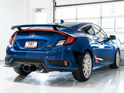 Escape AWE Tuning 2016+ Honda Civic Si Touring Edition com tubo dianteiro e pontas duplas pretas Diamond