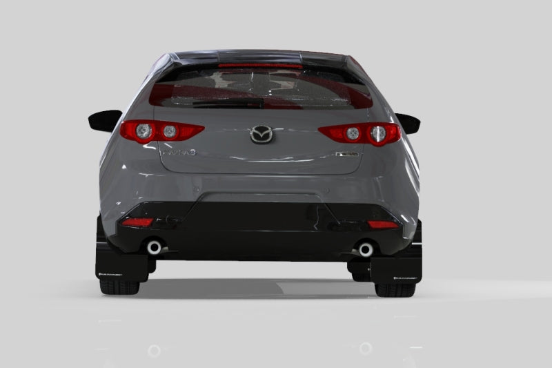 Rally Armor 19-25 Mazda3 Hatchback White UR Mud Flap w/Black Logo