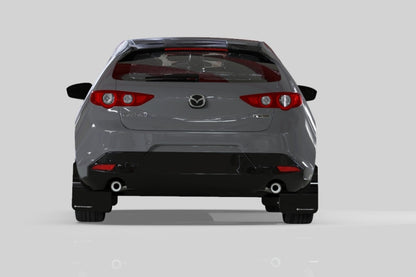 Rally Armor 19-26 Mazda3 Hatchback Black UR Mud Flap w/White Logo