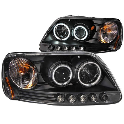 ANZO 1997-2003 Ford F-150 Projetor Faróis com Halo Preto (CCFL)