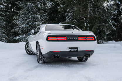 MBRP 2015+ Dodge Challenger 3.6L SS 2.5in Quad Tip Dividido Saída Traseira com Pontas de Fibra de Carbono - T304