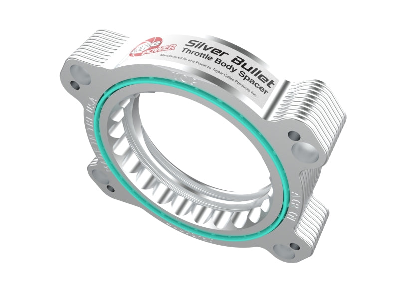 aFe 2020 Vette C8 Silver Bullet El espaciador del cuerpo del acelerador de aluminio funciona solo con admisión de fábrica - Plateado