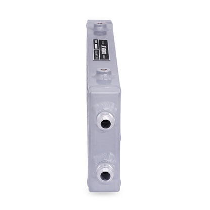 Enfriador de aceite plateado de doble paso de barra y placa mediana universal Mishimoto