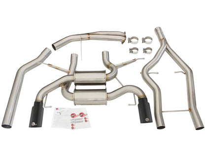 aFe MACHForce XP SS-304 ponta preta 3.0in-2.5in Dia Cat Back Exhaust 11-13 BMW 335i (E90/E92) 3.0L