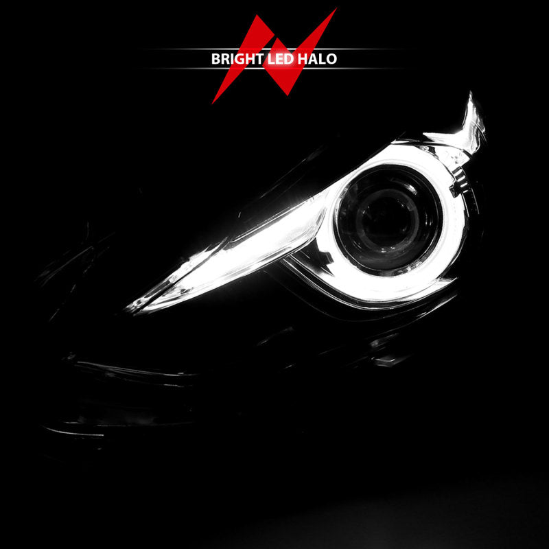 Faros delanteros proyectores ANZO con halo negro con ámbar 14-17 Mazda 3