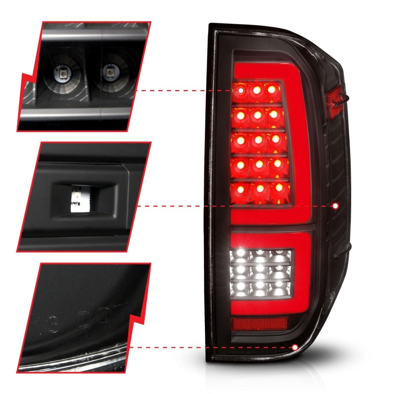 ANZO 2014-2021 Toyota Tundra LED luces traseras carcasa negra/lente transparente