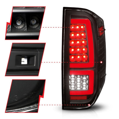 ANZO 2014-2021 Toyota Tundra LED luces traseras carcasa negra/lente transparente