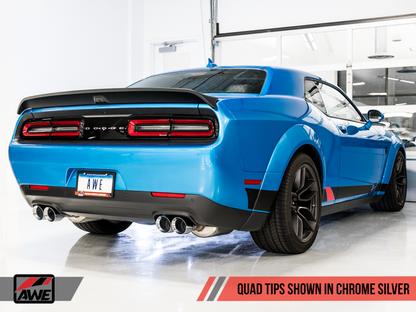 Escape AWE Tuning 2015+ Dodge Challenger 6.4L/6.2L SC Track Edition - Quad Chrome Silver Tips